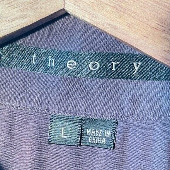 Theory Patrick Men’s Long Sleeve Button Down Dress Shirt Dark Grey Size Large - Picture 4 of 8